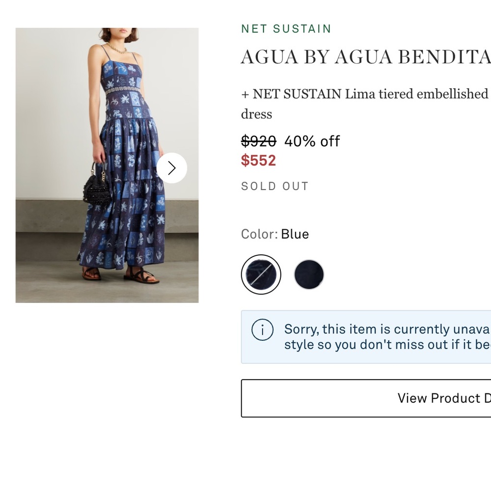 Agua Bendita Navy Floral Dress - Picture 4 of 4